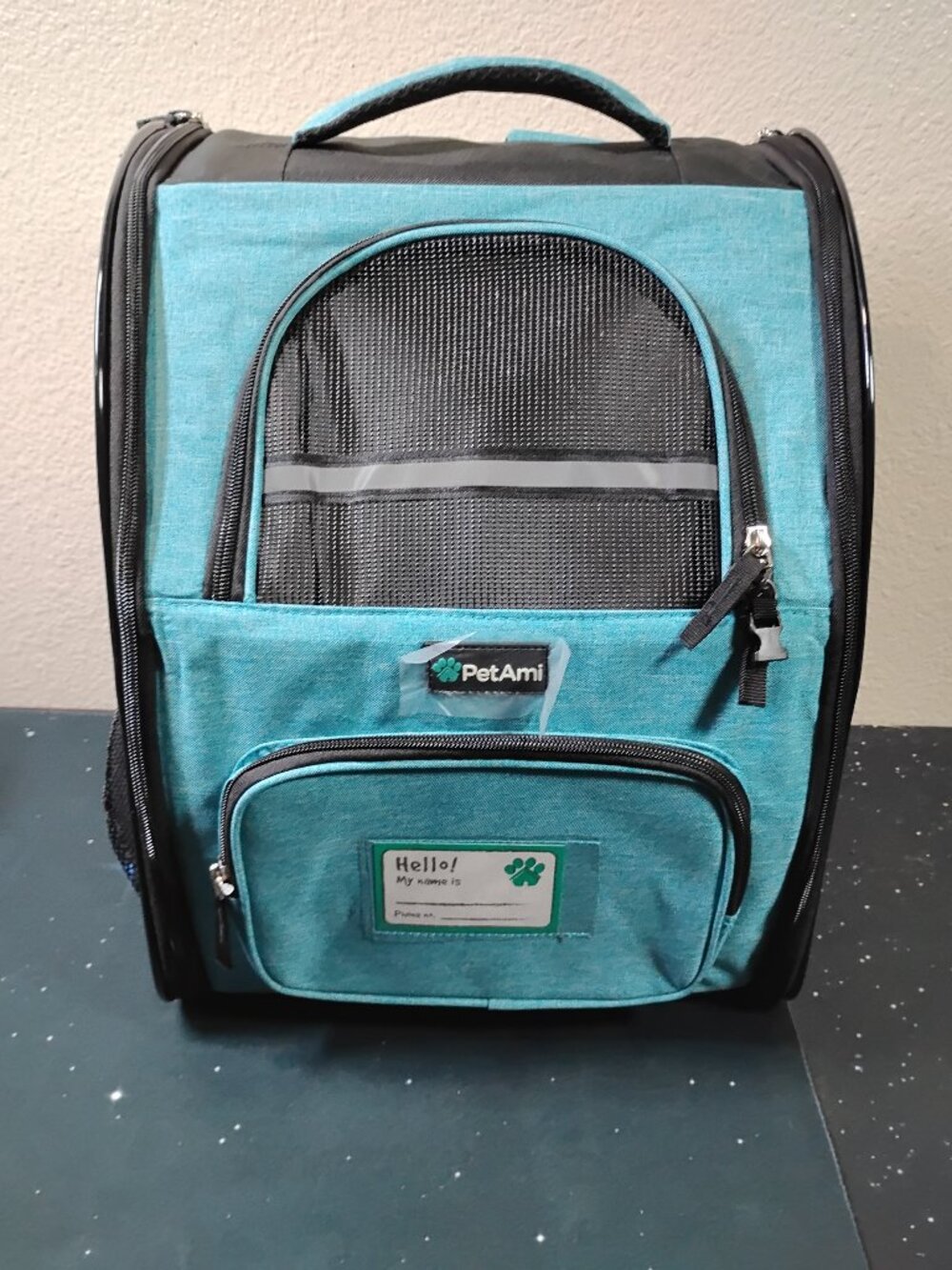 PetAmi Pet Carrier Backpack Teal Blue for Small Cats Dogs Travel Hiking Approved